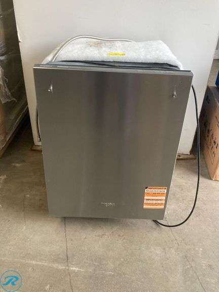 (1) New out of box- Whirlpool Eco Series 24-in Top Control Built-in Dishwasher With Third Rack ( Fingerprint Resistant Stainless Steel ) , 51-Decibel Standard Sound Level - Roller Auctions