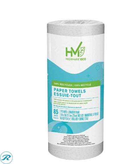 Highmark® ECO 2-Ply Paper Towels, 100% Recycled, 85 Sheets Per Roll, Case Of 30 Rolls- New/ Damaged Box; Sparkle® Professional Series by GP PRO 2-Ply Kitchen Paper Towels, 70 Sheets Per Roll, Pack Of 30 Rolls- New - Roller Auctions
