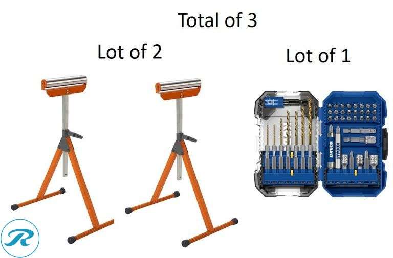 (3) New- (2) BORA 17-in W x 43.75-in H Adjustable Steel Saw Horse ( 200-lb Capacity) (1) Kobalt Screwdriver Bit Set 50 -Piece - Roller Auctions