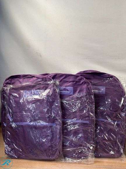(10) Trail maker: Classic Solid Color 17 Inch Backpack with Front Zipper, School Supply Kit New/ (5) Purple, (5) Blue - Roller Auctions