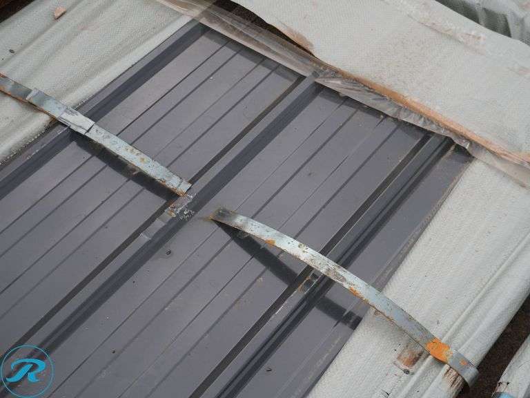 (50) New Sheets SKLP SKL50 Galvalume Steel Siding/Roofing, 12' (Top Panel Damaged) - Roller Auctions