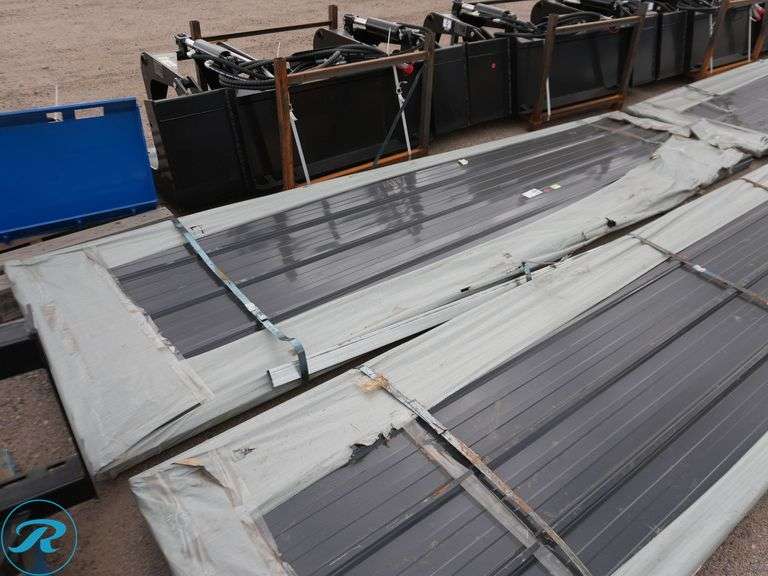 (50) New Sheets SKLP SKL50 Galvalume Steel Siding/Roofing, 12' (Top Panel Damaged)