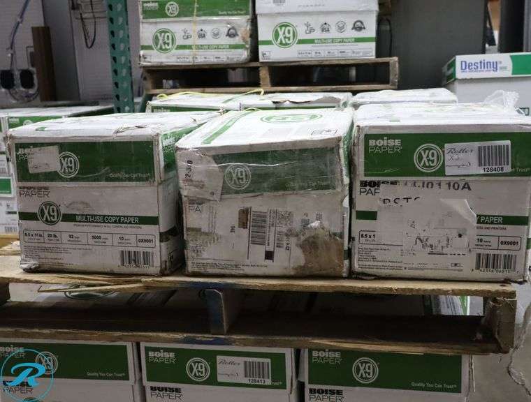 (3) Boise Paper X9 - 5000pc Per Case, 8.5" x 11", 92 Brightness, 20 Pounds - New/Damaged Box/Few Damaged - Roller Auctions