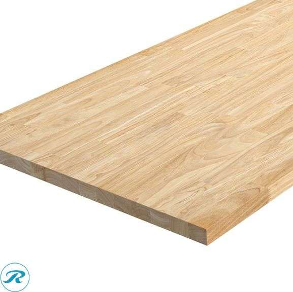 (1) New- Sparrow Peak Natural grain 6-ft x 25-in x 1.25-in Unfinished Natural Hevea Wood Butcher block Countertop - Roller Auctions