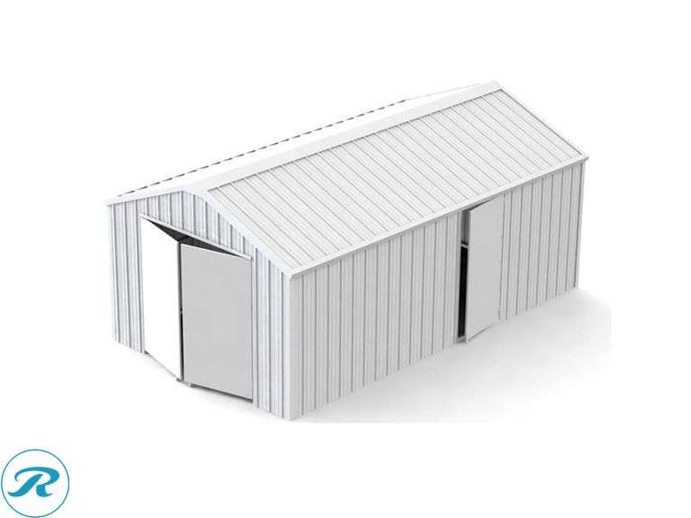 New KJ K1220 Single Garage Metal Shed, 12' x 20' x 9' High