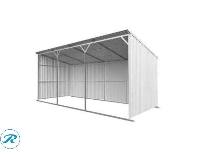 New KJ K2512 Livestock Metal Shed, 25' x 12'