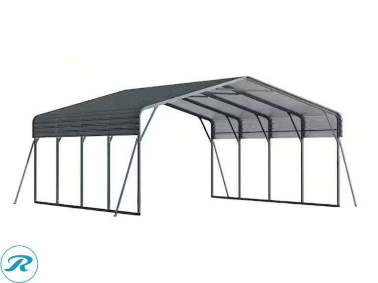 New SD Lanch SDLC2020 Metal Carport, Open Sides, 20' x 20'