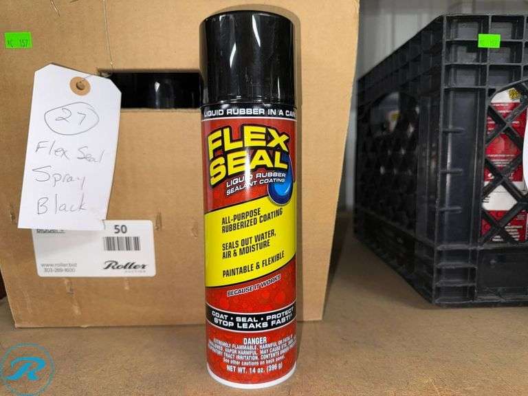 (27) Flex Seal Spray, Black, Liquid Rubber Coating, 14oz