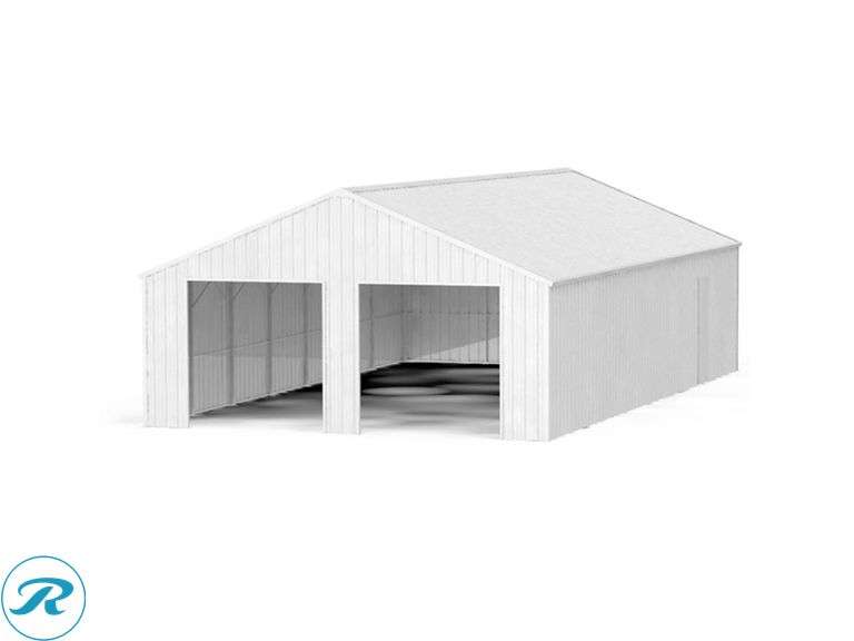 New KJ K4525 Double Garage Steel Barn Shed, 45' x 25' x 14' High