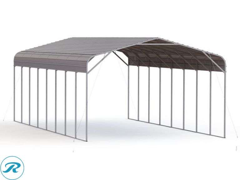 New KJ K4020 Steel Carport Shed, 40' x 20' x 14'
