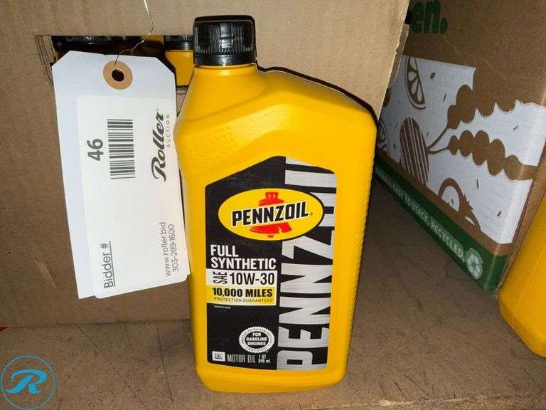 (18) Pennzoil Full Synthetic 10W-30 Motor Oil, 1 Quart Bottles