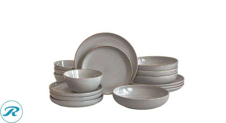 Chipped Tableware over&back Options 16-piece Dinnerware Set, Gray- New/ Chipped Bowls ...