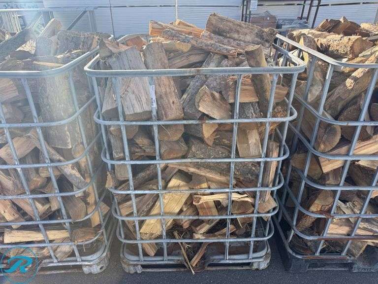 Split Firewood In Metal Storage Cage Roller Auctions 