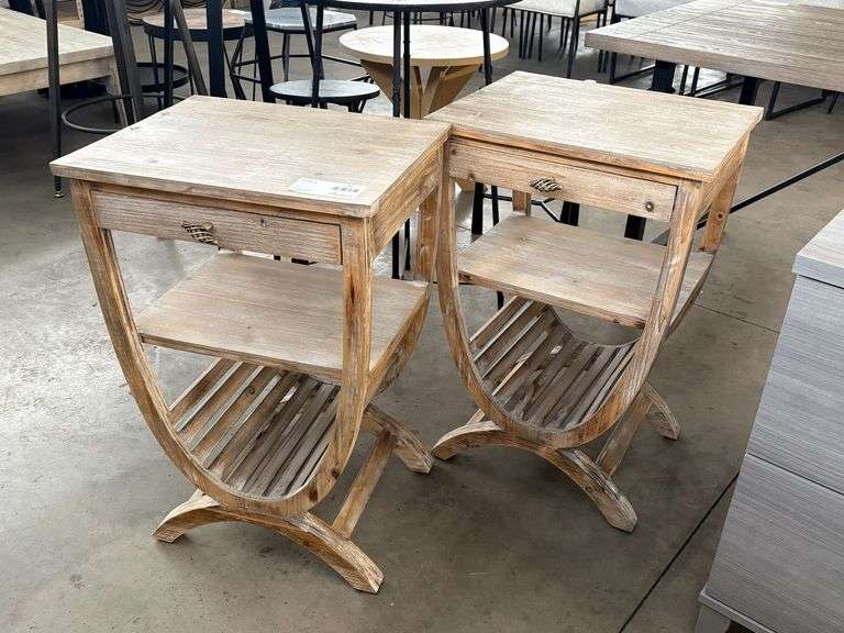 (2) Wood Side Tables
