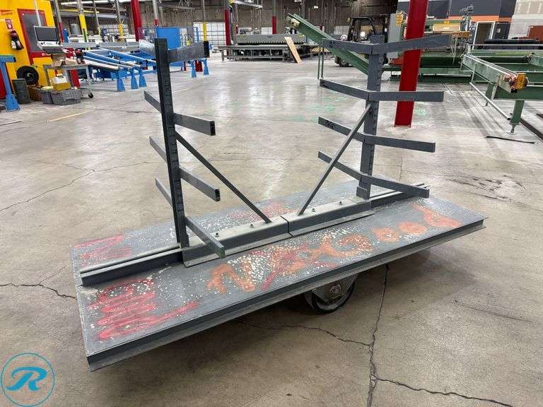 (2) Mobile Bar and Pipe Racks, Adjustable Uprights, 94