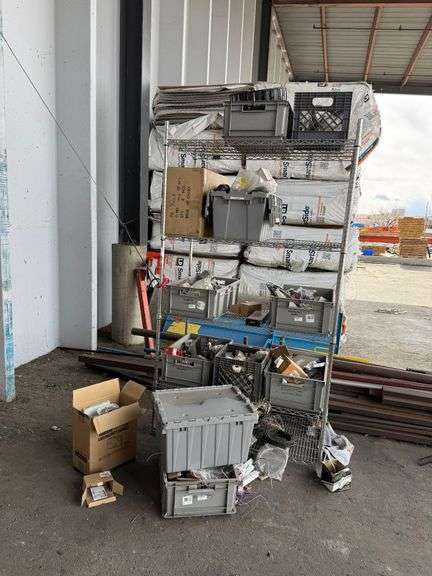 Electric Parts Rack Wire Rack With Assorted Electrical Parts, Switches, Ballasts, Breakers ...