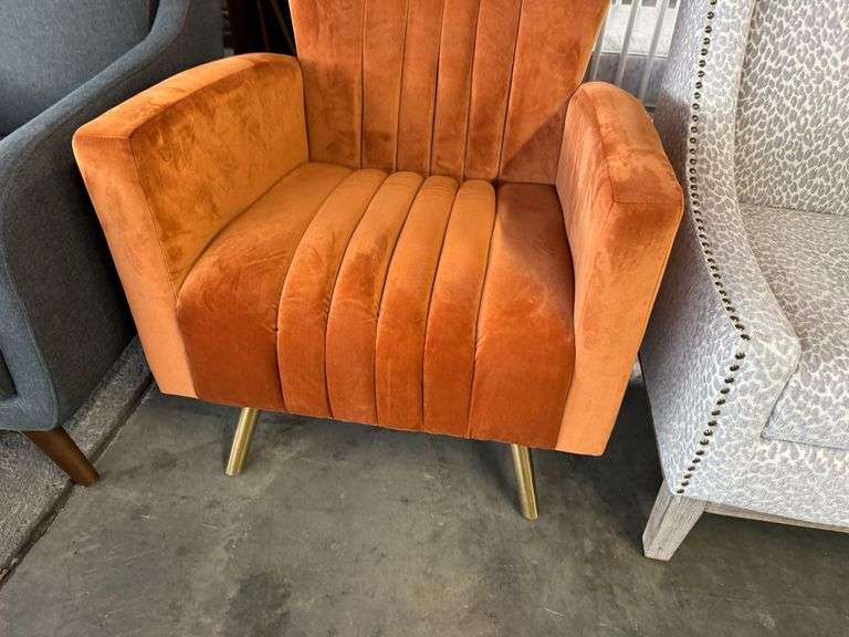 Velvet Upholstered Accent Chair - Roller Auctions