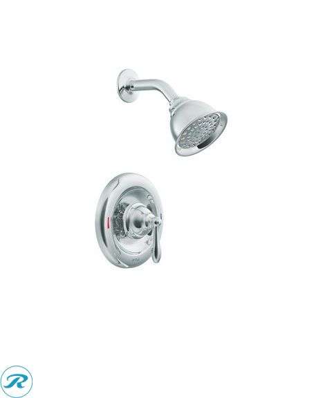 New-Moen Caldwell Chrome 1-handle Single function 4-in Round Shower Faucet ( Valve Included )