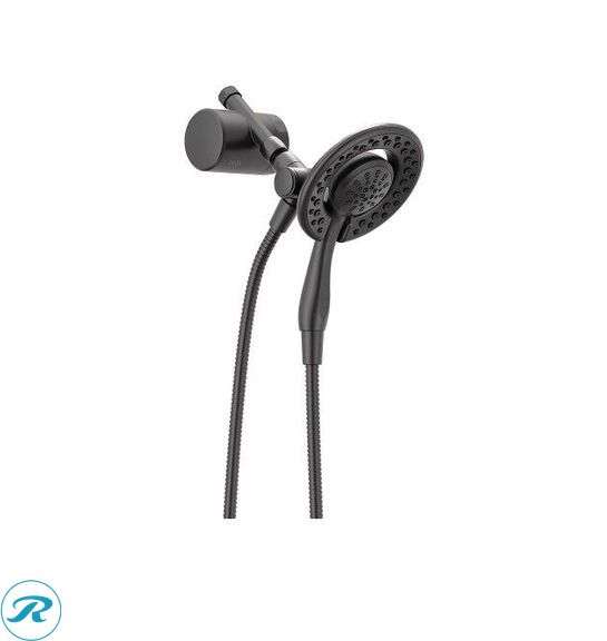New- Delta Clarifi 4 -Spray Matte Black 6.12-in Round Filtered Shower Head with Handheld Combo 1.75 GPM