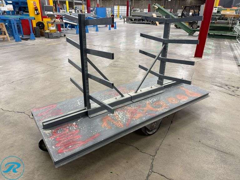 (2) Mobile Bar and Pipe Racks, Adjustable Uprights, 94