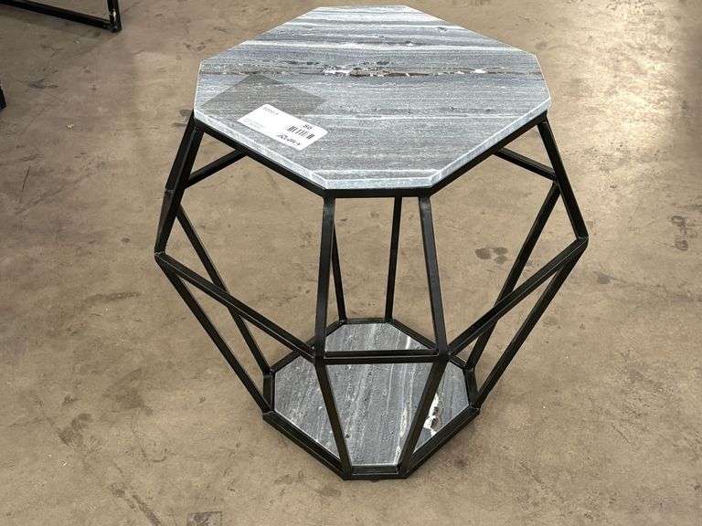 Geometric Metal Accent Table