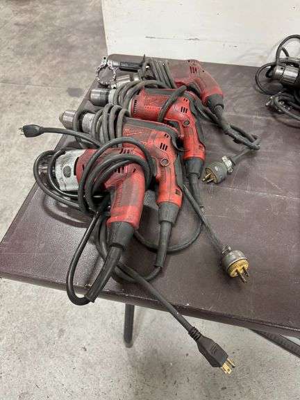 (4) Milwaukee Heavy-Duty Electric Drills