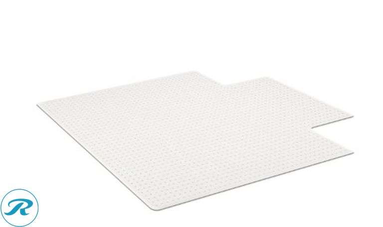 Realspace Medium Pile Chair Mat, Wide Lip, Ramped Edge, 45" x 53", Clear - Like New/Cracked/Chipped