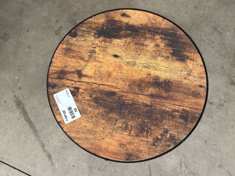 Round Wood and Metal Side Table - Roller Auctions