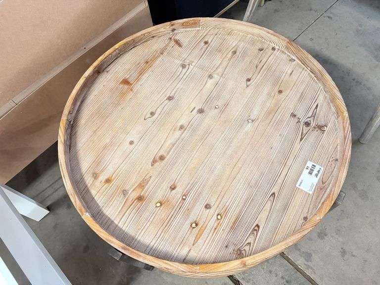 Round Two-Tier Wood and Metal Coffee Table - Roller Auctions