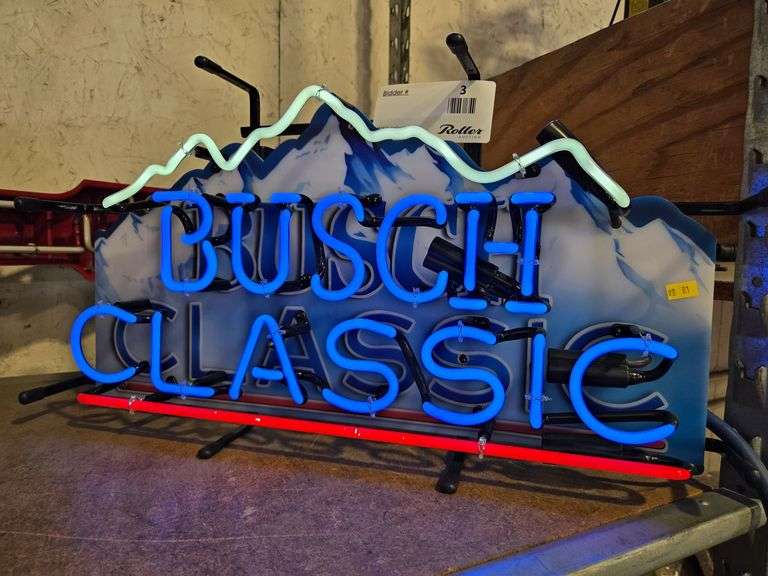 Busch Rotating Sign Busch Classic Neon Sign Electric - Roller Auctions