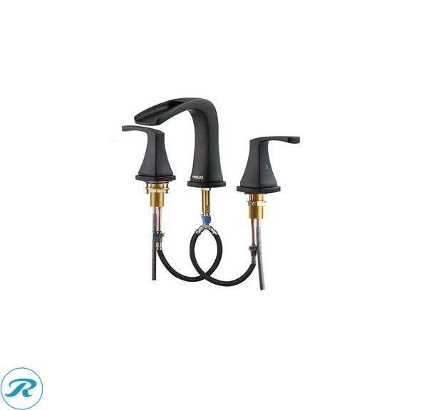 New- PARLOS Doris Matte Black 2-handle Deck-mount Roman Waterfall Bathtub Faucet ( Valve Included )