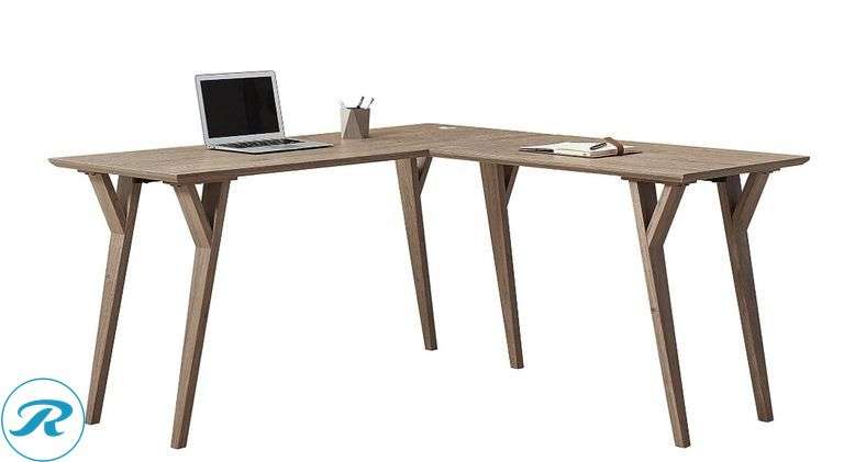 Realspace Trezza 62"W L-Shaped Computer Desk, Light Oak - New