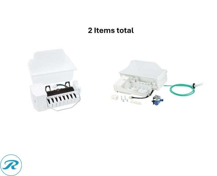 (2-Items Total)(1) New- Frigidaire 2-lb Tip-out Door Cubed Ice Maker (White), (1) New- LG 2.2-lb Ice Per day Cubed Ice Maker (White)