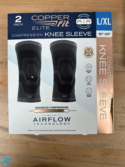(4) Copper Fit Elite Air Knee Sleeve 2 Pack Size L/XL - New/Opened Box ...