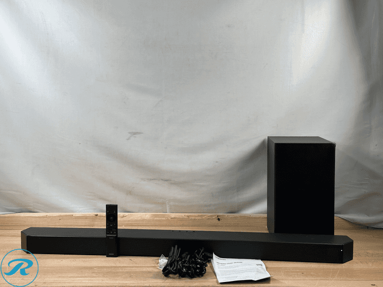 Samsung: Q-Series HW-Q60CF 3.1.2 Ch Soundbar with Wireless Subwoofer- Used/ Small Damage/ Chip on top Right Corner & Chip on bottom center of Soundbar