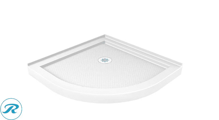 DreamLine SlimLine 36-in W x 36-in L White Round 1.75-in H Threshold