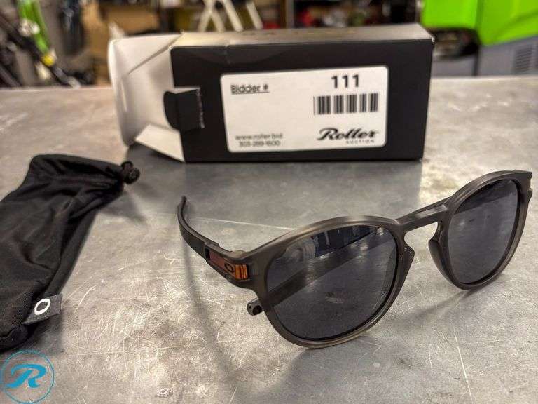 Oakley Latch Matte Grey Smoke Sunglasses, Prizm Black Lenses (New)
