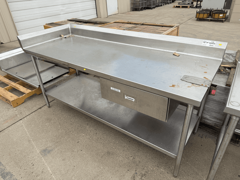 Culinaire Stainless Steel Work Table With Drawer And Undershelf, 78" x 30"