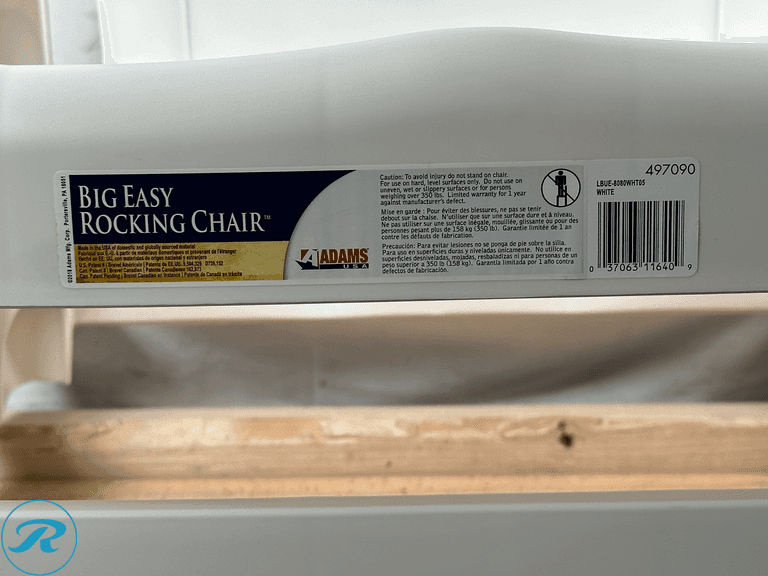 Adams: Big Easy White Polypropylene Frame Rocking Chair- Like New ...