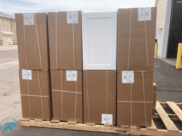 (8 Items Total) - New in Box RELIABILT Parkstone 18-in W x 30-in H x 12-in D White Wall Fully Assembled Plywood Cabinet Shaker (MSRP $1472)