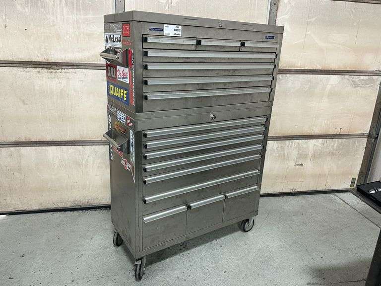 Steeltek 16-Drawer Stainless Steel Rolling Tool Chest With Assorted Hand Tools