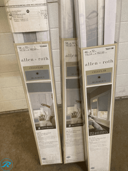 Allen Roth Motorized Shades (3 Items Total) (2) Allen + roth Motorized Cellular Shade 58-in x 72-in ...