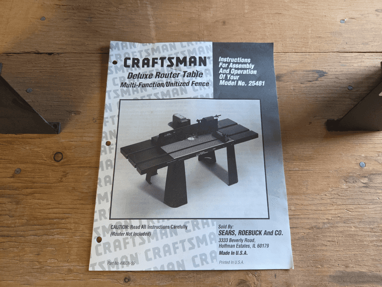 Craftsman Deluxe Router Table Model 25481 With Multi-Function Unitized ...
