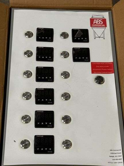 New ABS Commercial Control Panel With Novus N1030 Digital Controllers, 110V 12A