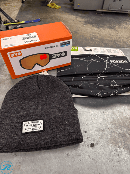 Neversummer Beanie Black, Phunkshun Black and Lightning Mask, and Spy Crusher Black Goggle. (New)