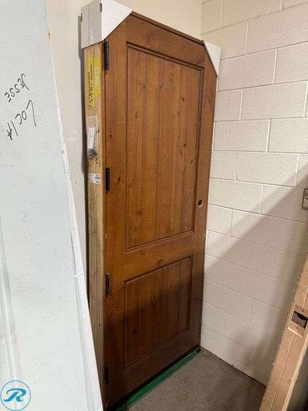 Square Knotty Alder Solid Core Door With Frame, Right-Hand Outswing, 7'6" Height, 3' Width