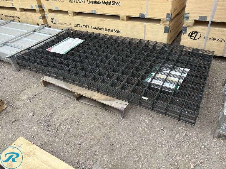 (15) New Sheets of KJ K0037 Wire Mesh Fence Panels, 3.3' x 6.6'