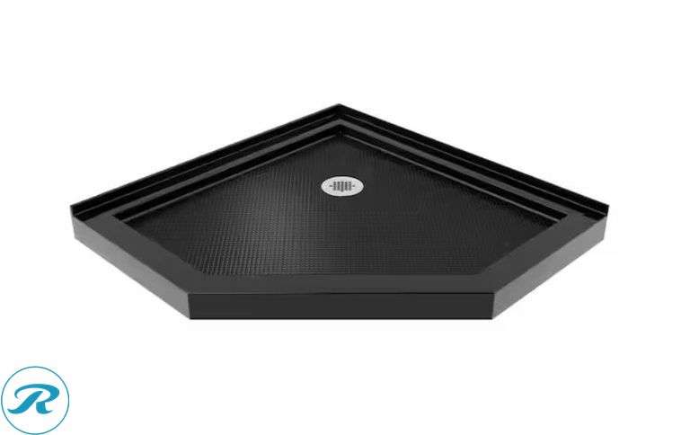 Slimline 38 in. x 38 in. Neo-Angle Shower Pan Tray in Black