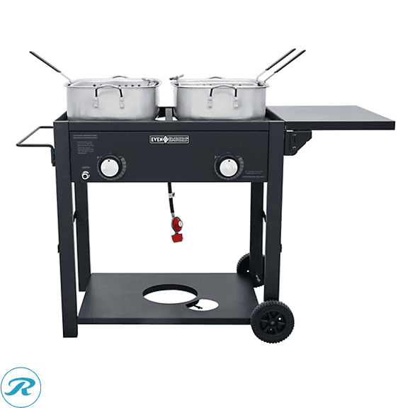 New Even Embers GAS5200AS 2-Burner Fryer Cart, Gas