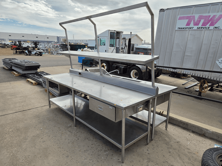 Commercial Sink and Prep Table with Garbage Disposal